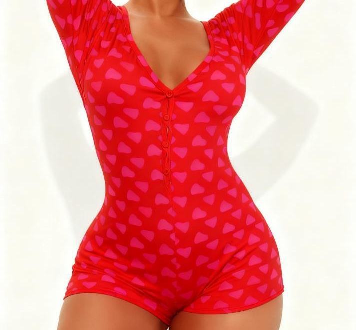 ชุดรอมเปอร์สีแดง Z0205ST