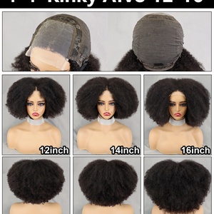 Afro Kinky Curly <b>Wigs</b> for Black Women High Temperature African <b>Human</b> Hair <b>Wig</b> - Product Image 2