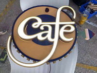 Boîte à lumière irrégulière en acrylique pour café White Cat, enseigne commerciale extérieure étanche de haute qualité