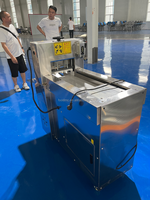 Trancheuse à viande industrielle automatique pour kebab, 4 rouleaux, base sur pied, machine à coupes épaisses, moteur haute efficacité, puissance 3 kW