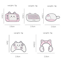 Badge de clavier et souris de dessin animé, design créatif, mignon, accessoire de sac, broche pour vêtements d'étudiants et d'enfants, peint