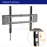 Soporte de Pared para TV de Acero Delgado Zeno Wholesale, para LED/LCD/Plasma de 80-120 Pulgadas, Soporte de Monitor Estándar VESA, Soporte para TV K90