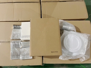 350 pièces de vaisselle en plastique doré pour 50 invités avec <span class=keywords><strong>couverts</strong></span> <span class=keywords><strong>jetables</strong></span>, gobelets, serviettes, ensembles de vaisselle pour les fêtes de mariage - Product Image 6