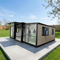Villa mobile de luxe pliable préfabriquée 20 pieds 40 pieds, maison conteneur extensible moderne minimaliste étanche à panneaux sandwich