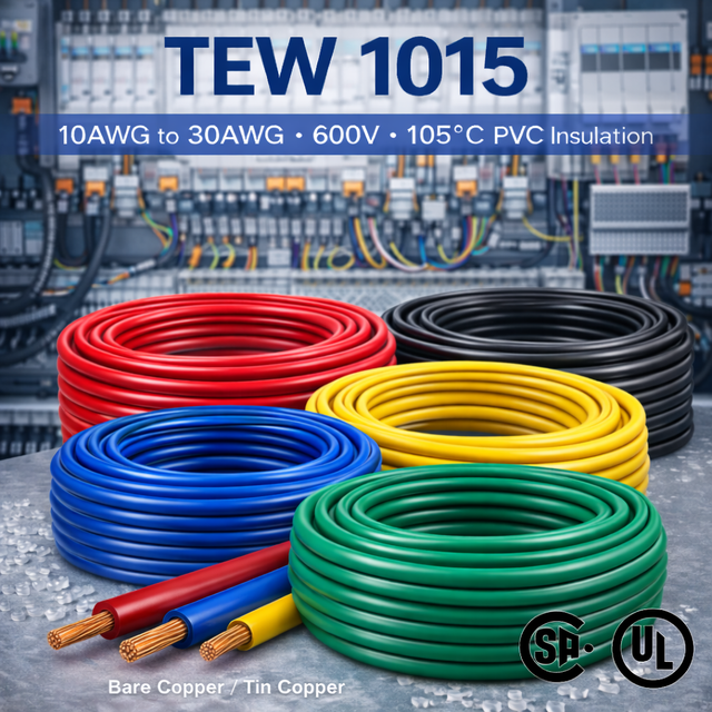 Tinned Copper Conductor TEW Wire 105C 600V ROHS REACH PVC Insulation 10AWG~30AWG Internal Wiring Control Panels Power for