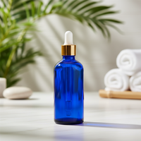 Bouteilles compte-gouttes en verre pour huiles essentielles, bleu cobalt, bleu clair, 120 ml, 4 oz, 60 ml, 50 ml, 100 ml