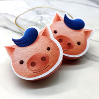 Ensemble d'éponges en polyester en forme de sourire, petites, multifonctions, absorbantes, pour le nettoyage de la cuisine, des ustensiles et des assiettes