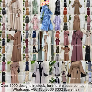 6394 # EID Abaya Dubai Türkei solide Farbe einfach bescheiden Kaftan islamische Kleidung Abaya muslimische Kleider für Damen