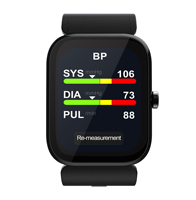 Montre connectée noire pour la pression artérielle, moniteur de fréquence cardiaque, dispositif de suivi de la santé portable pour usage domestique