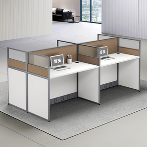 Modern 8-Seater Modular Office <strong>Desks</strong> 6 <strong>Units</strong> of Call Center Cubicles with Partitions for Workstations - Product Image 1