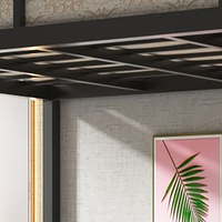 Lit superposé en métal durable au design chinois simple avec table inférieure intégrée, idéal pour chambre, villa, école – Optimisation de l'espace