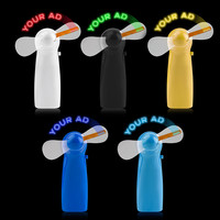 Logo marchio stampa messaggio Mini ventilatore portatile a batteria programmabile Display a Led portatile ventilatore elettrico per la festa di concerto