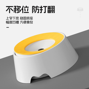 Tazón flotante para mascotas QW860, diseño redondeado con soporte para el cuello, para perros y gatos, operación manual, colores blanco, amarillo y rosa - Product Image 5