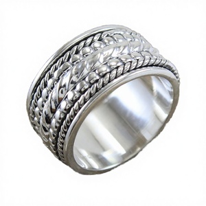 Jeweltech Fidget <b>Spinner</b> <b>Ring</b> 925 Sterling <b>Silver</b> Handmade Amazing Vintage Invisible Setting Certified Jewelry Gift for Her/Him - Product Image 2