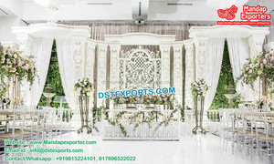 Decoración de Escenario de Boda con Pavo Real de Sri Lanka, Escenario de Boda Tradicional del Sur de la India con Pavo Real de Fibra, Escenario Dorado para Bodas Indias en EE. UU. - Product Image 2