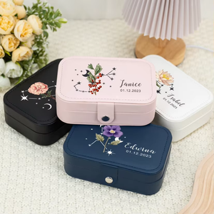 Elegant Pink Rectangle Jewelry <b>Box</b> With Buckle Closure Dual Layer Organizer For Necklaces Rings Earrings - Product Image 4