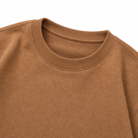Sweat-shirt ample à col rond en molleton chiné, couleur unie, style streetwear, pour un usage quotidien décontracté