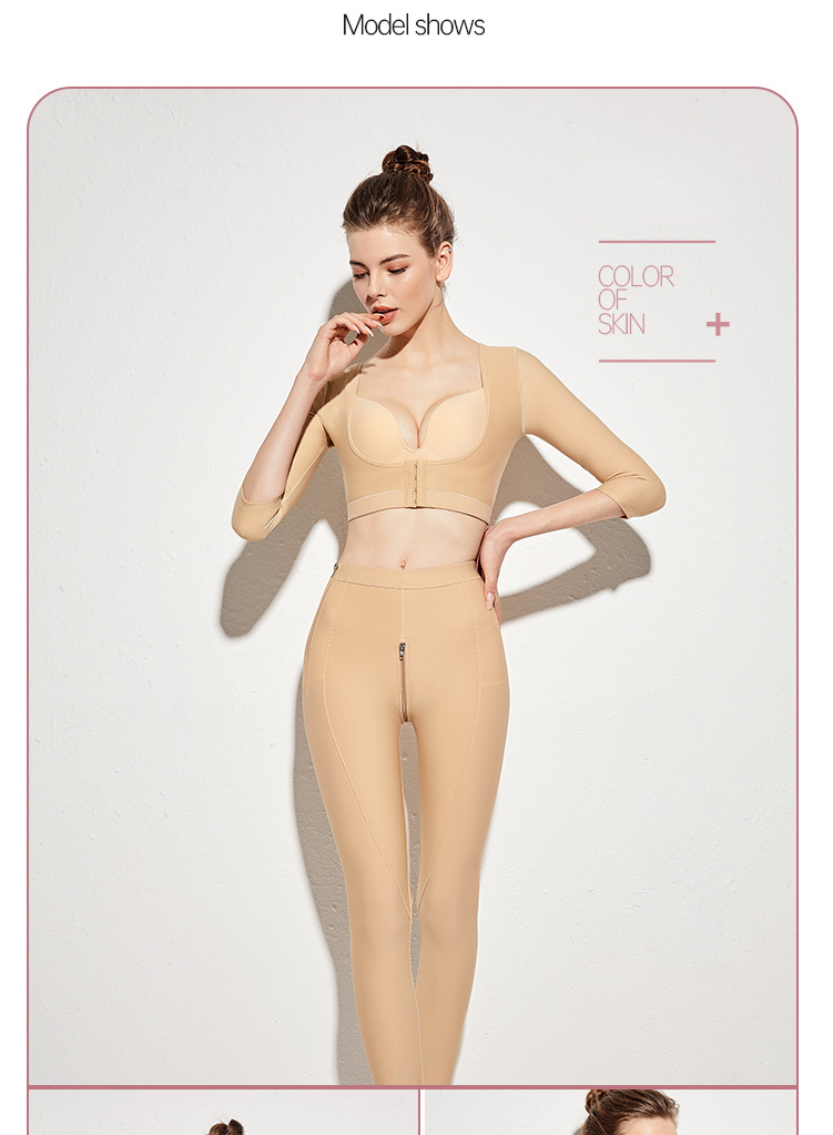 ZOYIAME BBL Shapewear U-Shape Push Up Breast Compression Vest After Liposuction Open Bust Post Surgical 3/4 Sleeve Arm OP Shaper