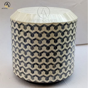 Muebles artesanales indios de alta calidad, taburete de consola con incrustaciones de hueso moderno para dormitorio, apartamento o uso en almacén - Product Image 3