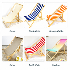 Chaise de plage en bois massif, chaise longue pliante d'extérieur, chaise de détente réglable pour le camping et la piscine - Product Image 4