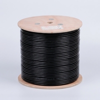 Kabel LAN Tahan Air CAT6 UTP RJ-45 Konduktor Padat Tembaga Berlapis Aluminium 23AWG 300M Tahan UV 1000Mbps untuk CCTV