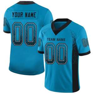 Custom Panther Blue Black-Gray Drift Fashion Mesh Authentic <b>Football</b> Jersey - Product Image 1