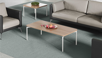 Table Basse de Salon de Bureau Moderne Personnalisable avec Plateau en Marbre, Cadre Métallique, Anti-Rayures, en Panneau de Particules 1200x600mm pour Entreprises