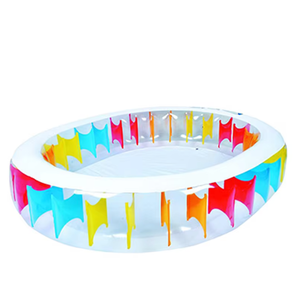 Piscine gonflable géante arc-en-ciel personnalisée, piscine ovale transparente en PVC pour enfants, pour jeux d'eau en été dans le jardin - Product Image 4