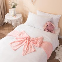 Textiles de maison transfrontaliers pour le commerce extérieur : Ensemble trois pièces en fibres synthétiques de couleur unie, style européen et américain