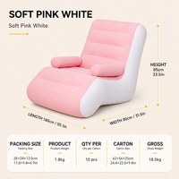 Canapé-lit gonflable moderne de haute qualité en forme de S, pliable, fauteuil inclinable, chaise longue individuelle, canapé paresseux, portable pour l'extérieur, salon, chambre à coucher