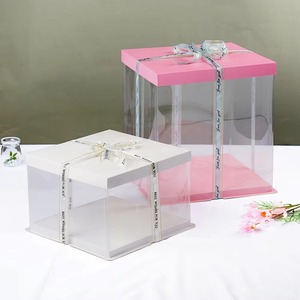 Caja de Regalo para Pastel de Cumpleaños de Alta Calidad, Transparente, de PET, para Pasteles de 12 Pulgadas, Cajas de Plástico PVC Transparente - Product Image 3