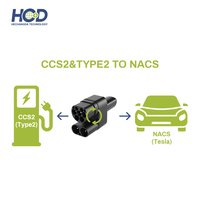 Adaptador HCD Nuevo CCS2 y Tipo 2 a NACS y Tesla DC/AC 2 en 1, Conector de Enchufe para Vehículos Eléctricos