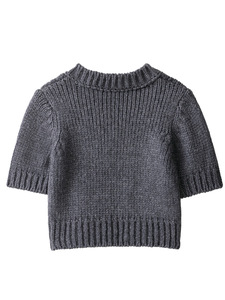Maglione Casual da <span class=keywords><strong>Donna</strong></span> in <span class=keywords><strong>Maglia</strong></span> <span class=keywords><strong>Beige</strong></span> con Maniche Corte e Collo Tondo per l'Autunno - Product Image 2