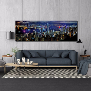 Pósteres <span class=keywords><strong>de</strong></span> paisajes, impresiones <span class=keywords><strong>de</strong></span> estilo moderno, tinta impermeable, uso en interiores, arte <span class=keywords><strong>de</strong></span> pared, pintura en lienzo, escena nocturna <span class=keywords><strong>de</strong></span> la ciudad, imágenes decorativas - Product Image 2