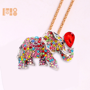 Crystal Lucky <span class=keywords><strong>Elephant</strong></span> Alloy Strass Elefant Tier Corsage Golden <span class=keywords><strong>Elephant</strong></span> Brosche kann als Halskette verwendet werden - Product Image 6