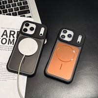 Étui magnétique pour téléphone avec grande fenêtre pour iPhone 17 Pro Max 16 15 – Coque de protection givrée bicolore douce pour la peau