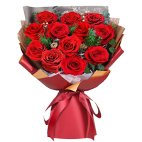 Handgefertigte, langlebige Blumen-Geschenkbox mit konservierten roten Rosen, Eternelle Bouquet für romantische Jahrestage und Geburtstage, hält 3-5 Jahre.