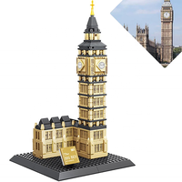 Wange 4211 MOC juego de bloques de construcción arquitectura Elizabeth Tower juguete niños arquitectura bloques de construcción juguetes para aficionados hobby