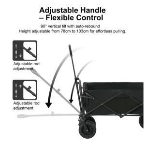Chariot utilitaire pliable portable chariot pliable facile à transporter pour le stockage de camping de shopping de marché en plein air - Product Image 5