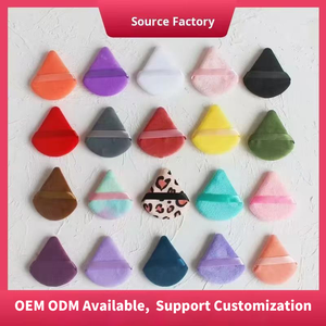 Esponja de Maquillaje Triangular de Algodón Puro de Alta Densidad, Esponja para Polvo Suelto/Seco, Esponja Triangular de Terciopelo - Product Image 2
