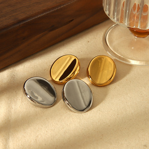 ต่างหูรูปไข่ ทอง 18k สแตนเลสสตีล ทันสมัยสำหรับการค้าข้ามพรมแดน - Product Image 2