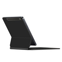Keyboard ajaib pintar, Keyboard ajaib cerdas untuk Samsung Galaxy Tab S10 FE S9 S8 S7 dengan tampilan Digital Trackpad RGB Backlit magnetik casing penutup