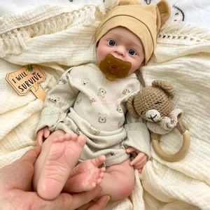 Nuevo Muñeco Bebé <span class=keywords><strong>Reborn</strong></span> de Silicona de 18 Pulgadas, Cara Sonriente, Bebé Niño con Boca Abierta, Puede Llevar Chupón - Product Image 2