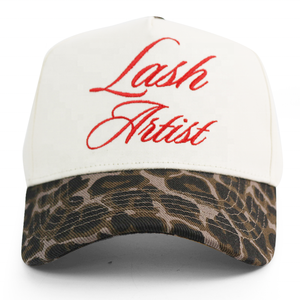 Hb54 दो टोंड कस्टम कढ़ाई लोगो महिला पुरुष एक k फ्रेम विंटेज चीता चीता तेंदुए बेसबॉल कैप - Product Image 1