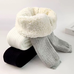 Collants d'hiver chauds et épais pour bébé, avec intérieur polaire, pantalon à bretelles pour enfants, couleur unie, collants pour bébé, leggings, pantalons - Product Image 2