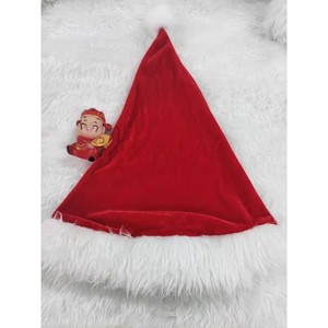 Chapeau de Père Noël en velours rouge, taille adulte, cadeau de Noël - Product Image 1