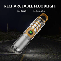 Lampe torche LED rechargeable 1000Lm, zoomable, 6000K, lumière du jour, en alliage d'aluminium, lampe de secours portable, portée 400-500M