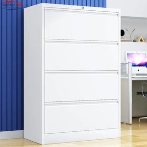 Armoire à classeurs en acier moderne, simple et durable, de type large, avec quatre tiroirs et design à tirage latéral pour l'école et le bureau - Product Image 6