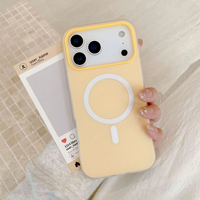 Coque de téléphone magnétique sans fil givrée couleur bonbon pour iPhone 17 Pro Max 16 15 14 13 12 – Housse de protection arrière