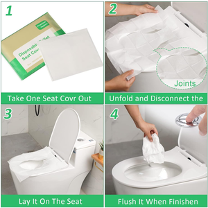 Nouveau Papier <span class=keywords><strong>de</strong></span> Protection Biodégradable pour Abattant <span class=keywords><strong>de</strong></span> Toilettes Jetable, Housse <span class=keywords><strong>de</strong></span> Siège WC Flushable pour Accessoires <span class=keywords><strong>de</strong></span> Voyage et Toilettes Publiques - Product Image 4